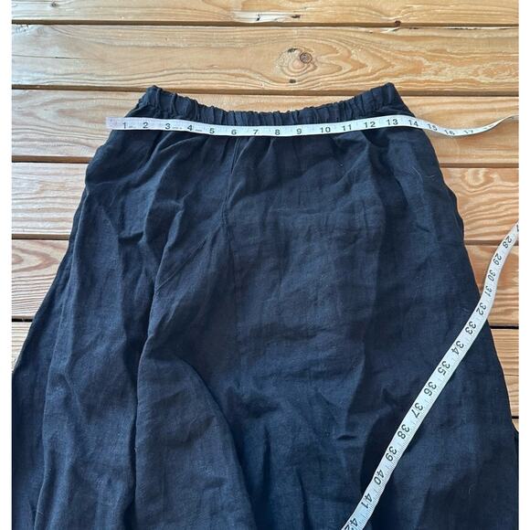 Tempo Paris 100% Linen Skirt Size Medium Women’s Black Pull On - Picture 7 of 7